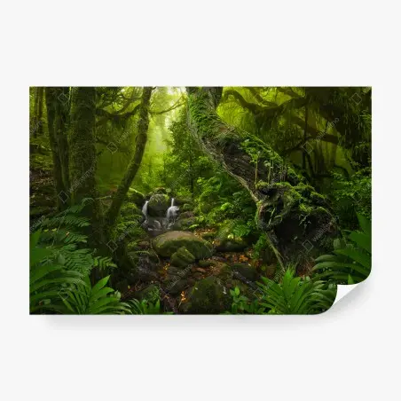 Papier peint refuge verdoyant au cœur de la forêt – Wallnifity®