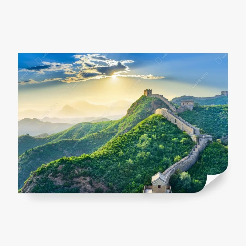 Papier peint panorama de la Grande Muraille de Chine au lever du soleil – Wallnifity® Papier peint panorama de la Grande Muraille de Chine au lever du soleil – Wallnifity®