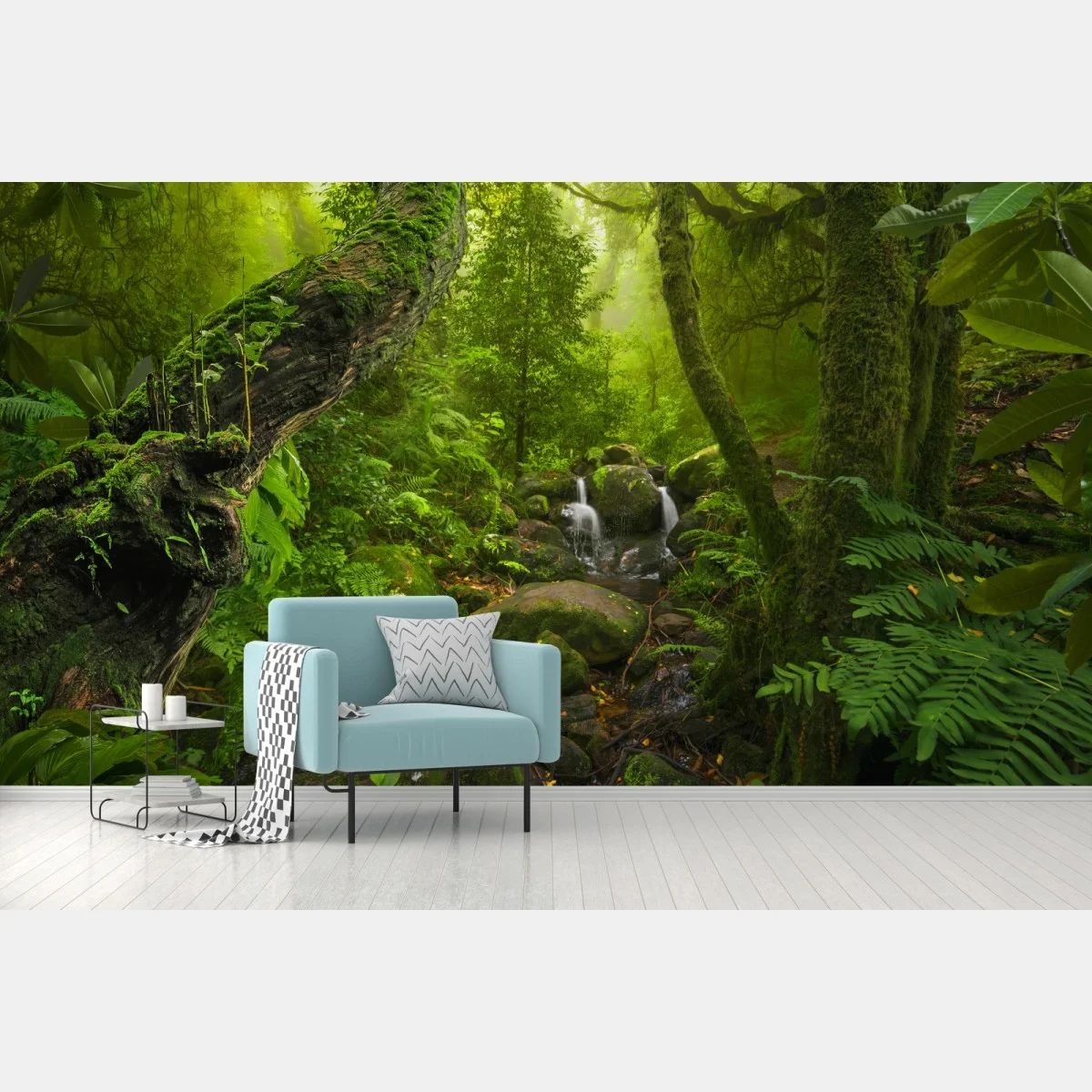Papier peint forêt brumeuse et ruisseau enchanteur – Wallnifity® Papier peint forêt brumeuse et ruisseau enchanteur – Wallnifity®