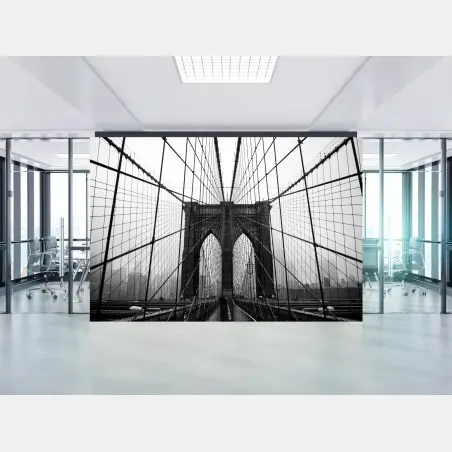 Papier peint perspective géométrique sur le pont de Brooklyn – Wallnifity®