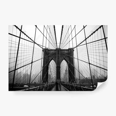 Papier peint perspective géométrique sur le pont de Brooklyn – Wallnifity®