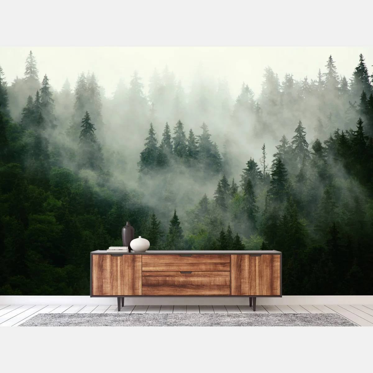 Papier peint silence de la forêt brumeuse – Wallnifity® Papier peint silence de la forêt brumeuse – Wallnifity®