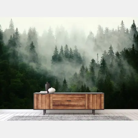 Papier peint silence de la forêt brumeuse – Wallnifity®