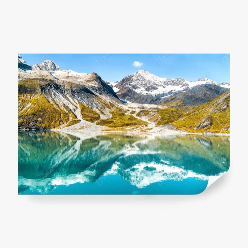 Papier peint reflets alpins sur un lac turquoise – Wallnifity® Papier peint reflets alpins sur un lac turquoise – Wallnifity®