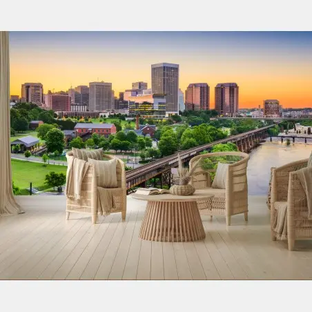 Papier peint skyline de Richmond au coucher du soleil – Wallnifity®