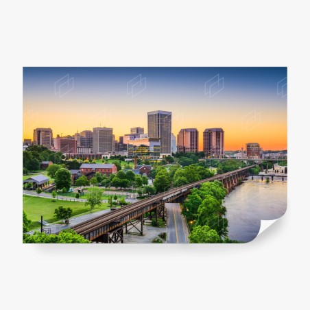 Papier peint skyline de Richmond au coucher du soleil – Wallnifity®