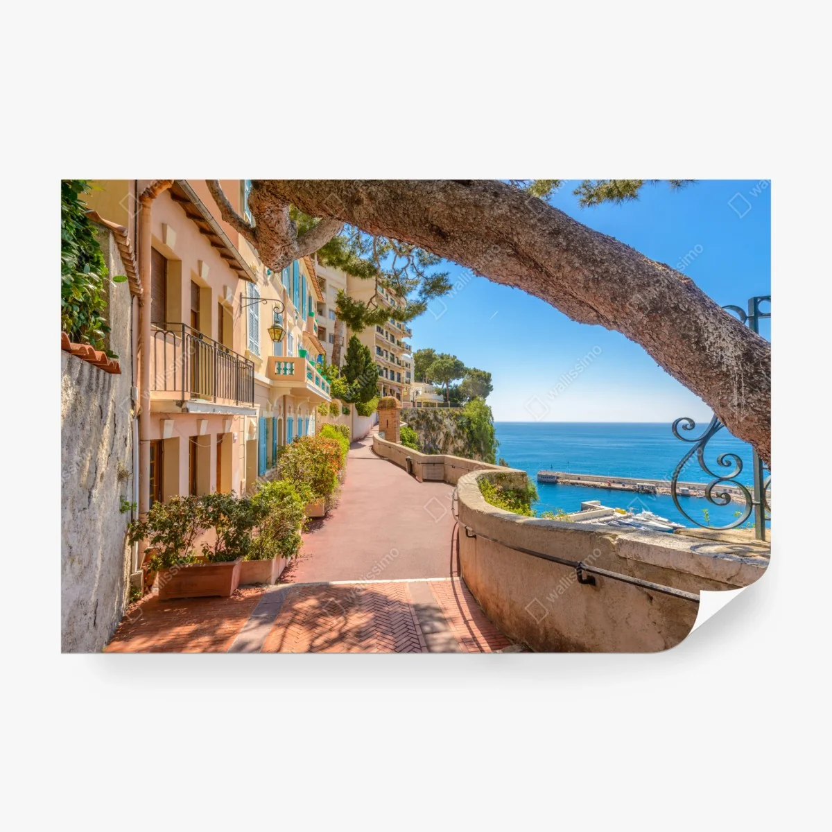 Papier peint promenade ensoleillée à Monaco – Wallnifity® Papier peint promenade ensoleillée à Monaco – Wallnifity®