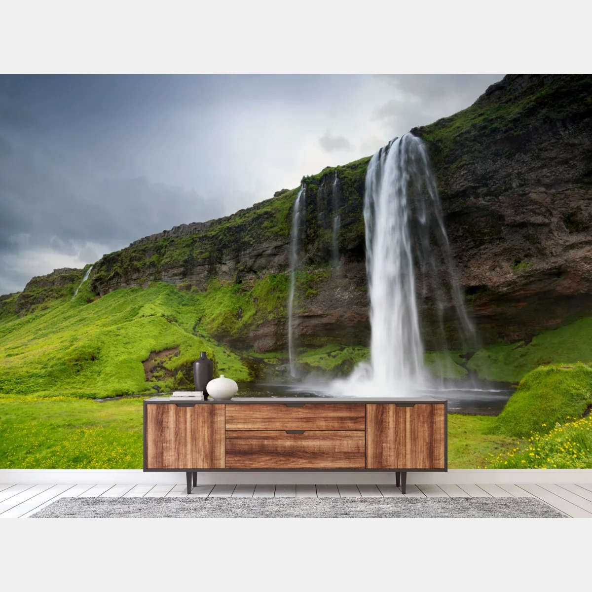 Papier peint cascade spectaculaire de Seljalandsfoss en Islande – Wallnifity® Papier peint cascade spectaculaire de Seljalandsfoss en Islande – Wallnifity®