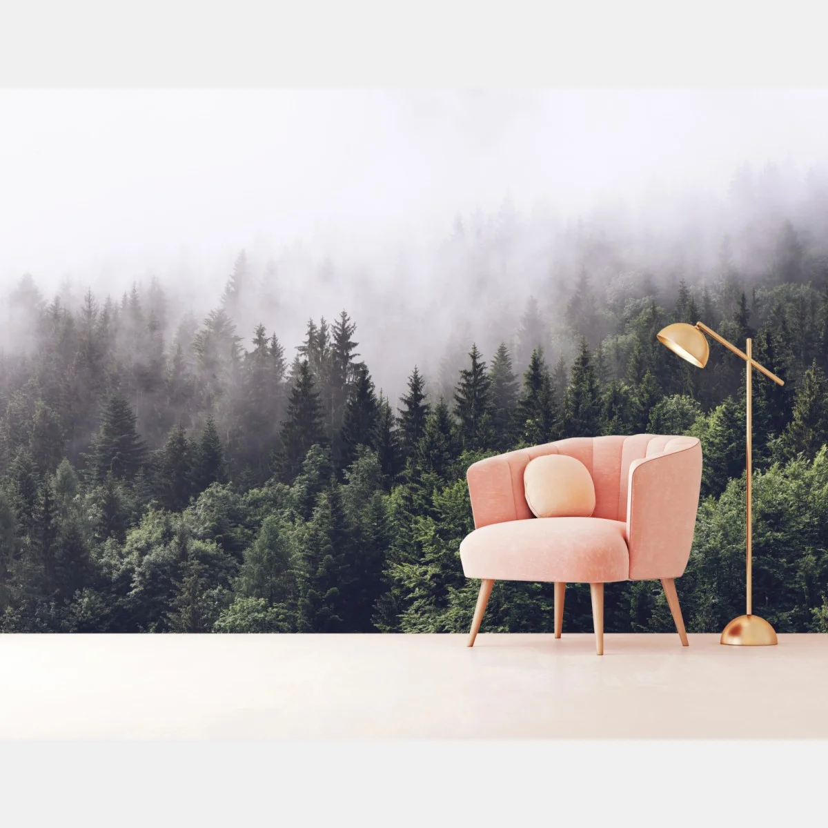 Papier peint brume sur la forêt montagneuse – Wallnifity® Papier peint brume sur la forêt montagneuse – Wallnifity®