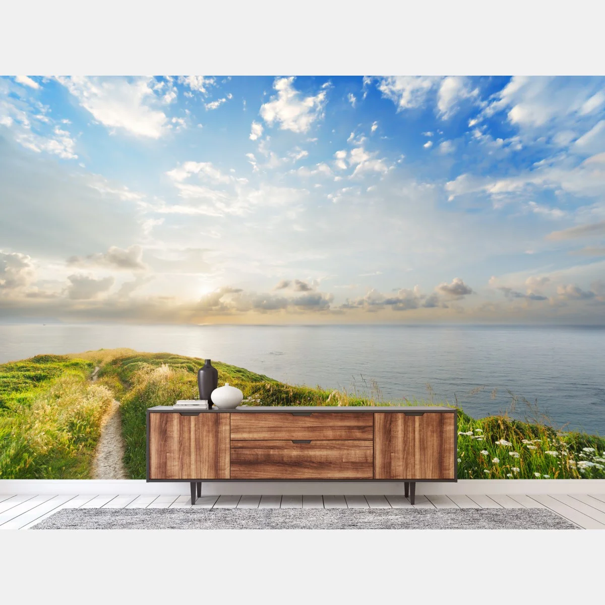 Papier peint sentier côtier au bord de la mer – Wallnifity® Papier peint sentier côtier au bord de la mer – Wallnifity®