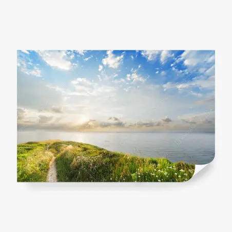 Papier peint sentier côtier au bord de la mer – Wallnifity®