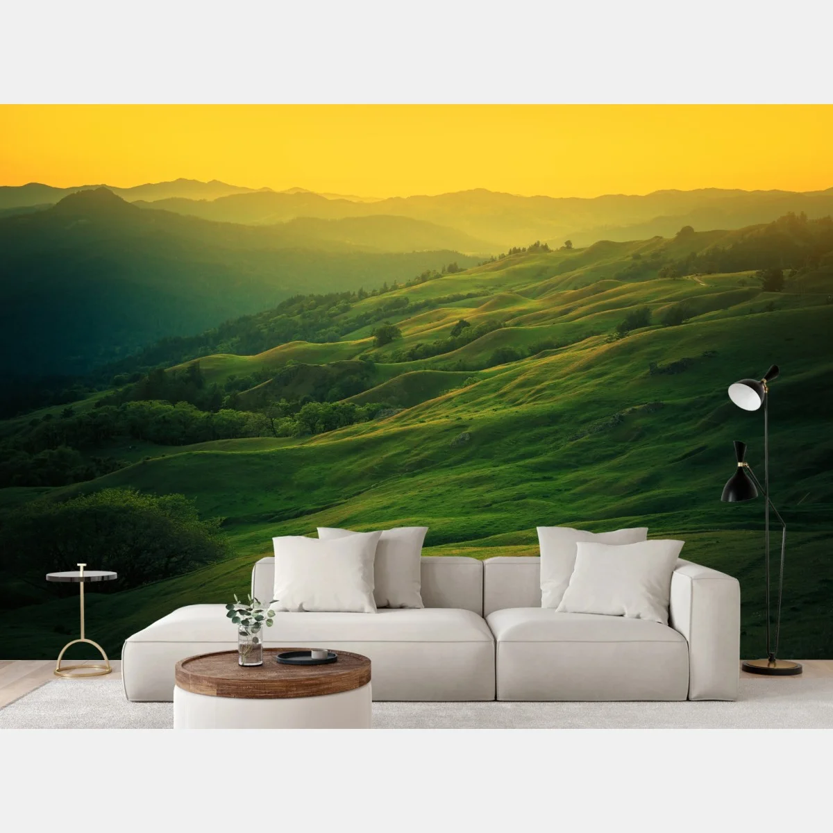 Papier peint panorama vallonné de la Californie du Nord – Wallnifity® Papier peint panorama vallonné de la Californie du Nord – Wallnifity®