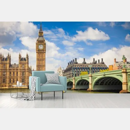Papier peint Big Ben et le pont de Westminster sur la Tamise – Wallnifity®
