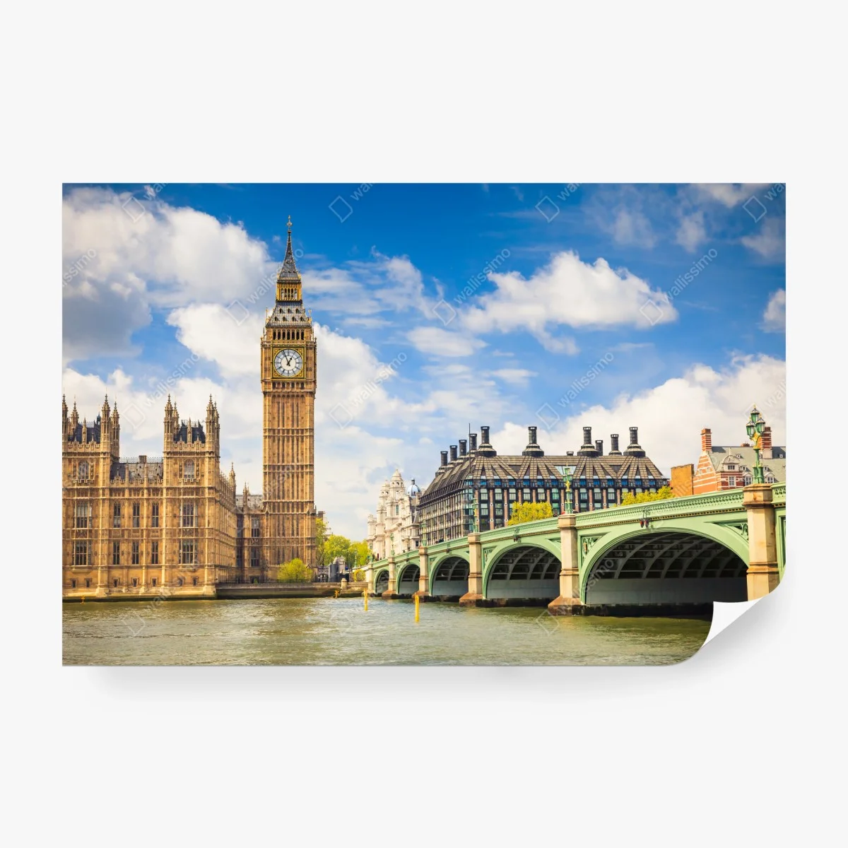 Papier peint Big Ben et le pont de Westminster sur la Tamise – Wallnifity® Papier peint Big Ben et le pont de Westminster sur la Tamise – Wallnifity®