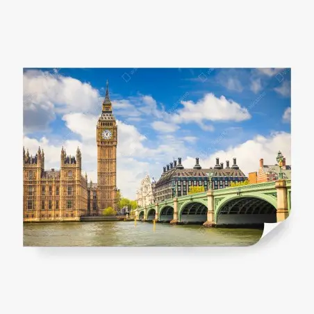 Papier peint Big Ben et le pont de Westminster sur la Tamise – Wallnifity®
