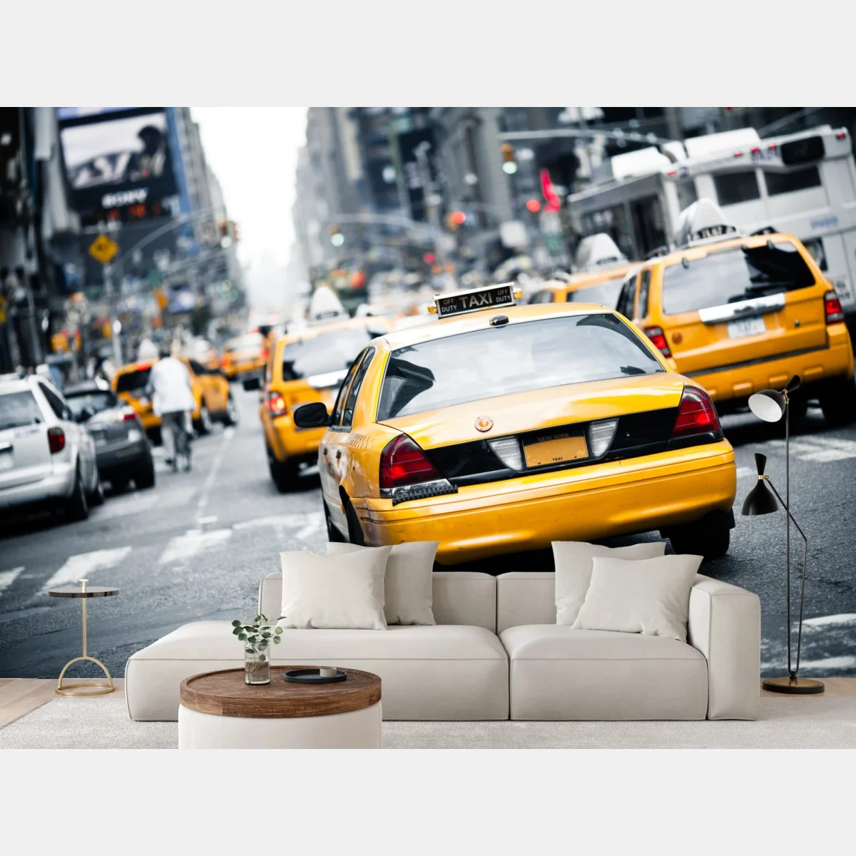 Papier peint taxis jaunes en mouvement à New York – Wallnifity® Papier peint taxis jaunes en mouvement à New York – Wallnifity®