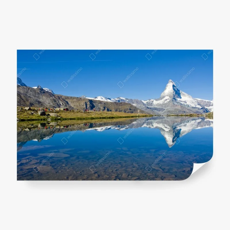 Papier peint reflet du Cervin sur le lac alpin – Wallnifity® Papier peint reflet du Cervin sur le lac alpin – Wallnifity®