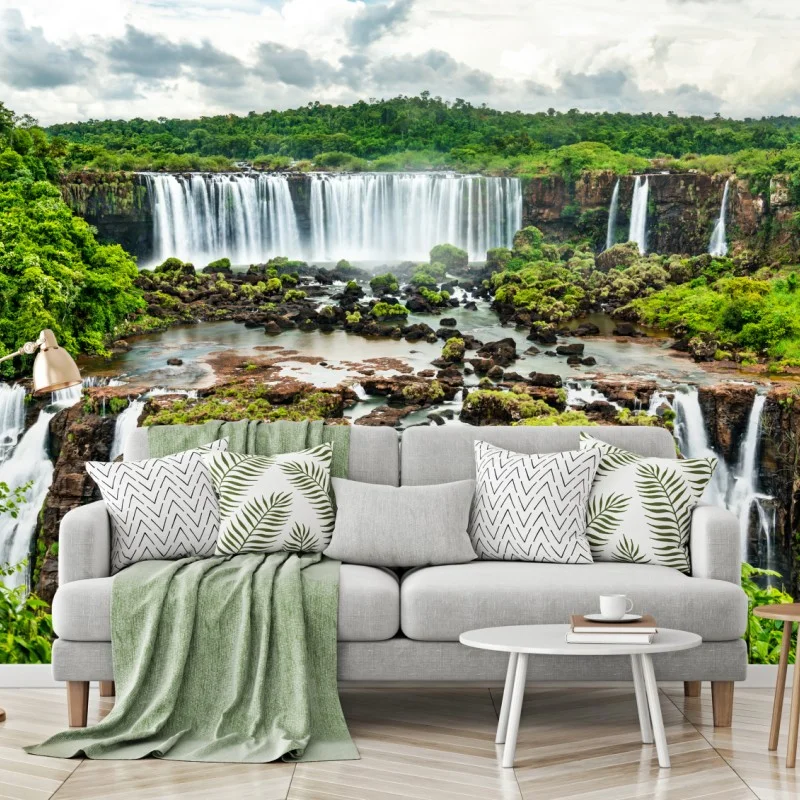 Papier peint cascade majestueuse dans la forêt tropicale – Wallnifity® Papier peint cascade majestueuse dans la forêt tropicale – Wallnifity®