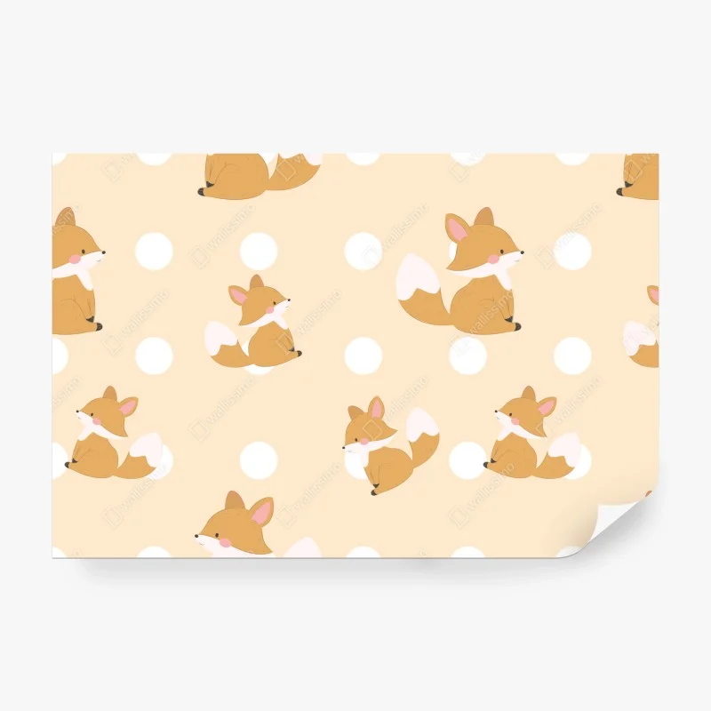 Papier peint renards mignons et pois pastel – Wallnifity® Papier peint renards mignons et pois pastel – Wallnifity®