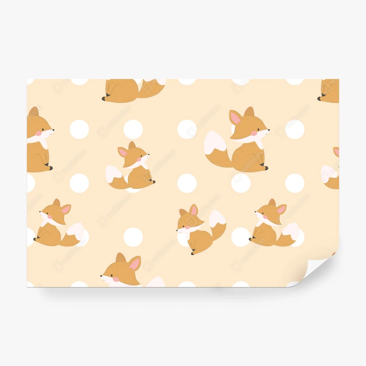 Papier peint renards mignons et pois pastel – Wallnifity® Papier peint renards mignons et pois pastel – Wallnifity®