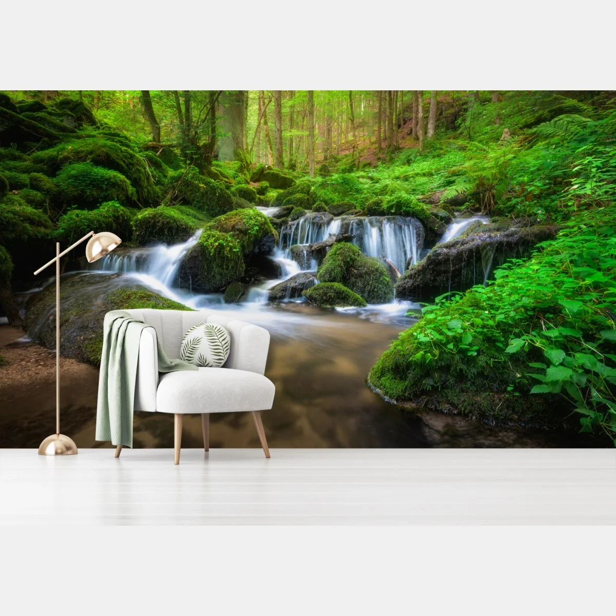 Papier peint cascade sereine au cœur de la forêt – Wallnifity® Papier peint cascade sereine au cœur de la forêt – Wallnifity®