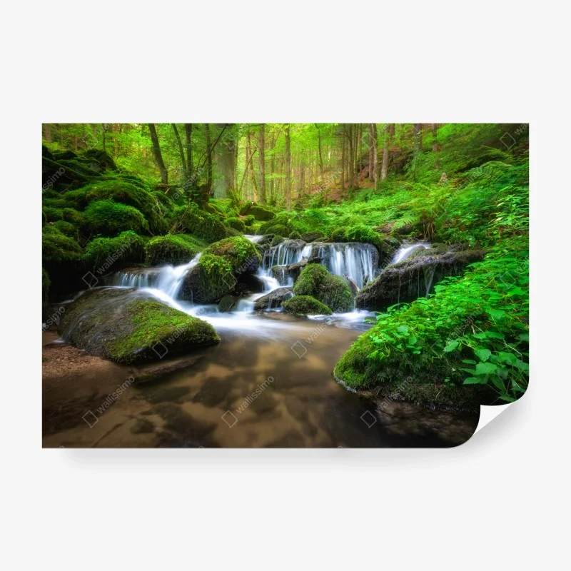 Papier peint cascade sereine au cœur de la forêt – Wallnifity® Papier peint cascade sereine au cœur de la forêt – Wallnifity®