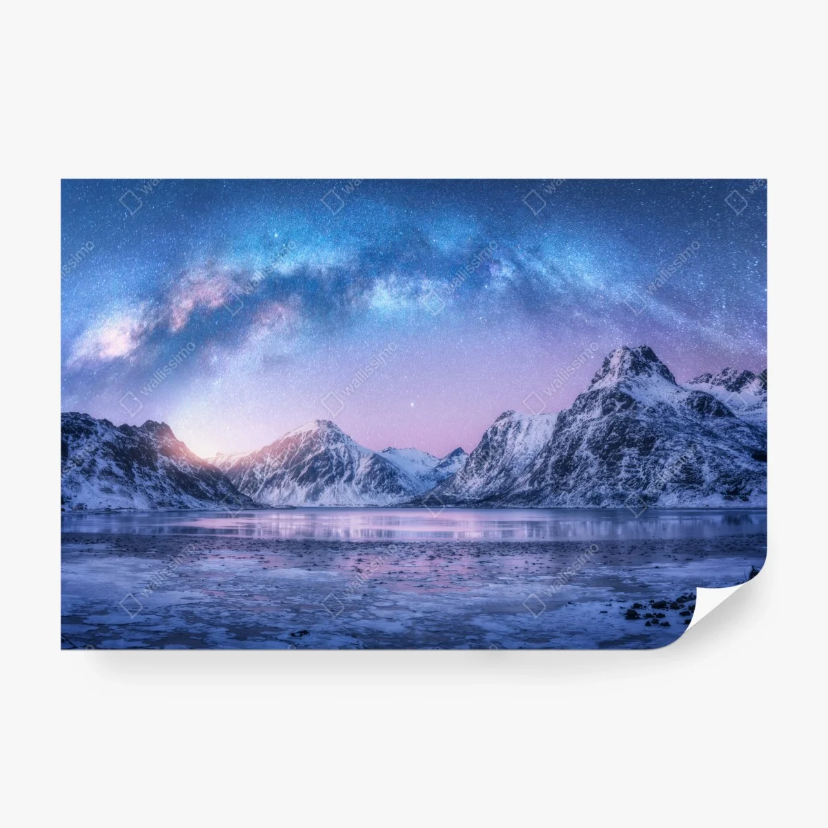 Papier peint arc de la voie lactée au-dessus des montagnes enneigées – Wallnifity® Papier peint arc de la voie lactée au-dessus des montagnes enneigées – Wallnifity®
