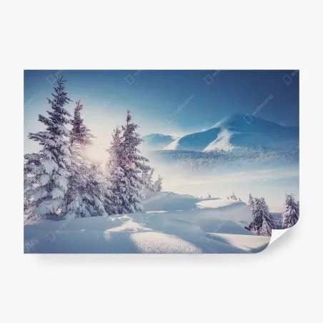 Papier peint lumière d'hiver dans les Carpates – Wallnifity®