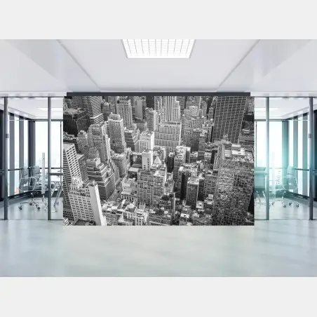Papier peint panorama urbain de New York en noir et blanc – Wallnifity®