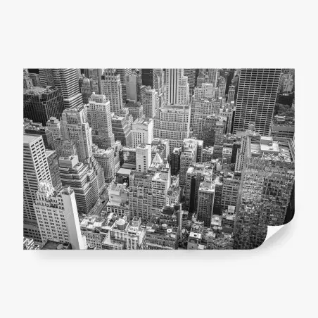 Papier peint panorama urbain de New York en noir et blanc – Wallnifity®