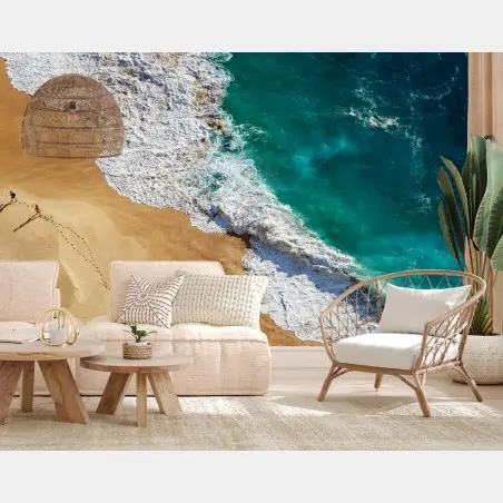 Papier peint plage tropicale vue aérienne à Bali – Wallnifity®