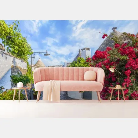 Papier peint ruelle pittoresque d'Alberobello – Wallnifity®