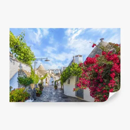 Papier peint ruelle pittoresque d'Alberobello – Wallnifity®