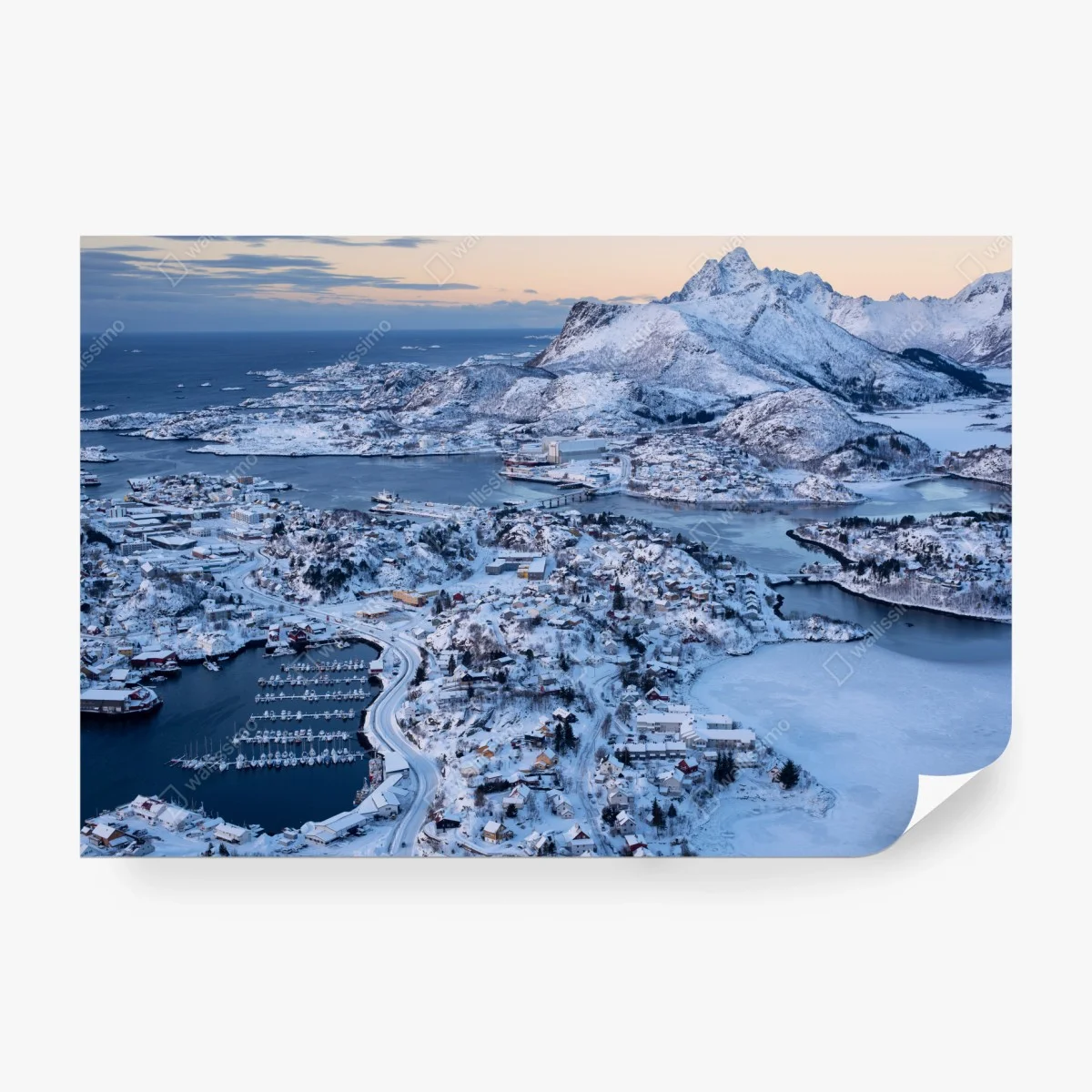 Papier peint hiver arctique à Svolvaer – Wallnifity® Papier peint hiver arctique à Svolvaer – Wallnifity®