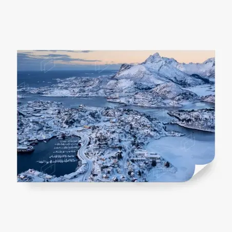 Papier peint hiver arctique à Svolvaer – Wallnifity®