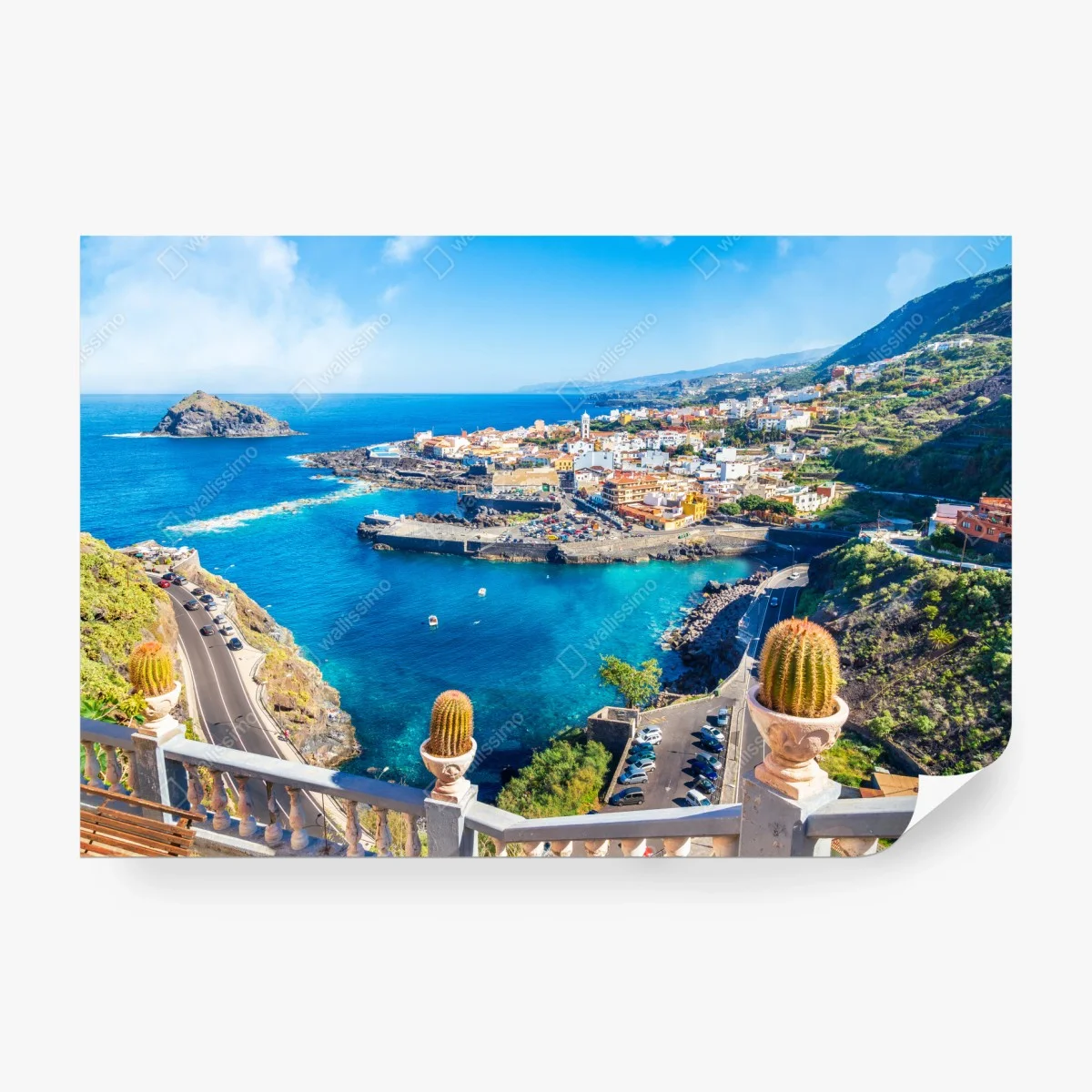 Papier peint panorama ensoleillé de Garachico à Tenerife – Wallnifity® Papier peint panorama ensoleillé de Garachico à Tenerife – Wallnifity®