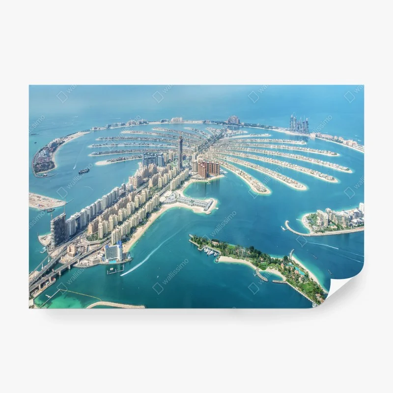 Papier peint vue aérienne panoramique de Palm Jumeirah, Dubai – Wallnifity®