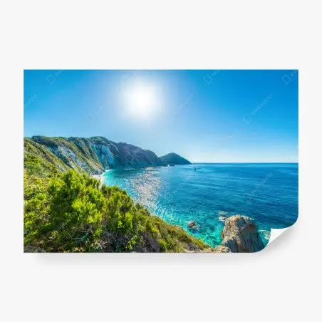 Papier peint panorama côtier de Sansone, île d'Elbe, Toscane – Wallnifity®