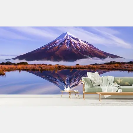 Papier peint reflet montagneux au crépuscule – Wallnifity®