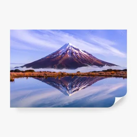 Papier peint reflet montagneux au crépuscule – Wallnifity®