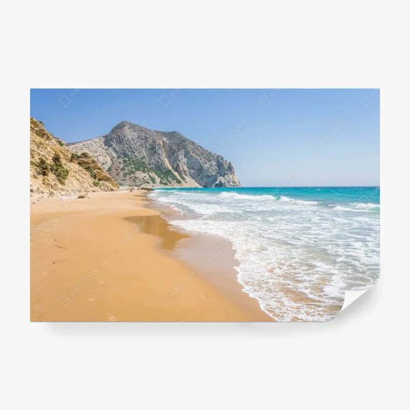 Papier peint plage isolée au sable doré et mer turquoise – Wallnifity® Papier peint plage isolée au sable doré et mer turquoise – Wallnifity®