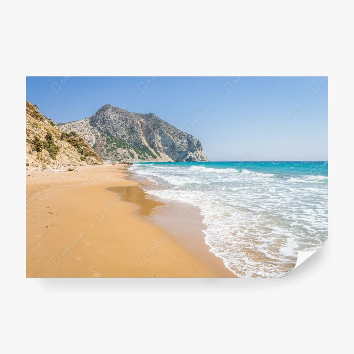 Papier peint plage isolée au sable doré et mer turquoise – Wallnifity® Papier peint plage isolée au sable doré et mer turquoise – Wallnifity®