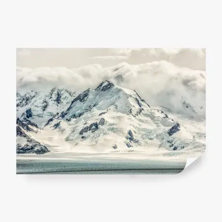 Papier peint panorama glaciaire sous les nuages – Wallnifity®
