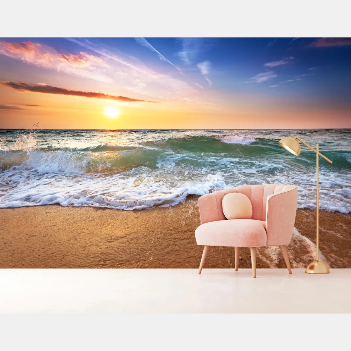 Papier peint coucher de soleil sur l'océan – Wallnifity® Papier peint coucher de soleil sur l'océan – Wallnifity®