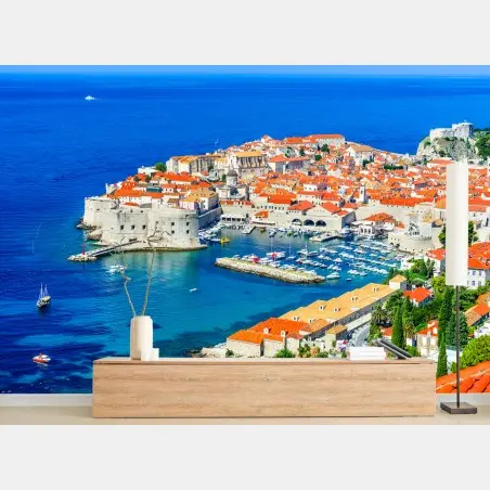 Papier peint panorama méditerranéen de Dubrovnik (Croatie) – Wallnifity®