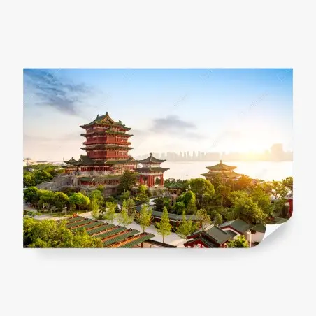Papier peint paysage historique du pavillon de Tengwang – Wallnifity®