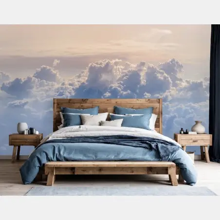 Papier peint paysage aérien de nuages au crépuscule – Wallnifity®