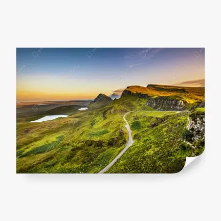 Papier peint crépuscule au Quiraing, Île de Skye – Wallnifity®
