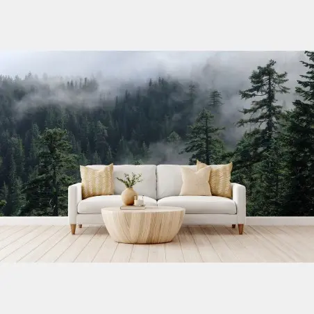 Papier peint brume éternelle sur la forêt de Larch Mount, Oregon – Wallnifity®