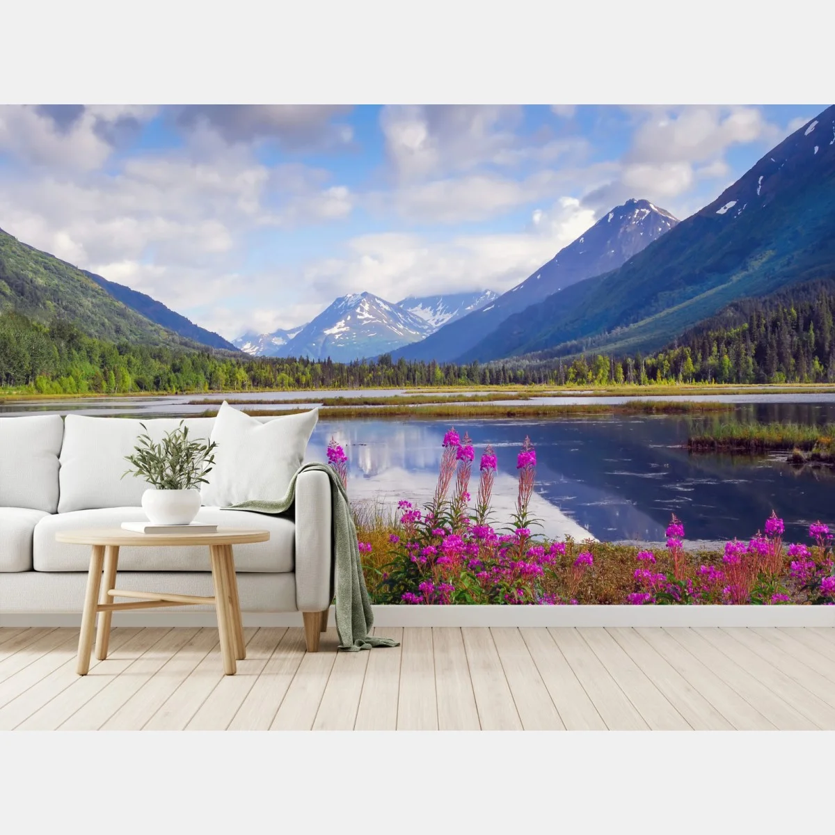 Papier peint reflets alpins à Tern Lake, Alaska – Wallnifity® Papier peint reflets alpins à Tern Lake, Alaska – Wallnifity®